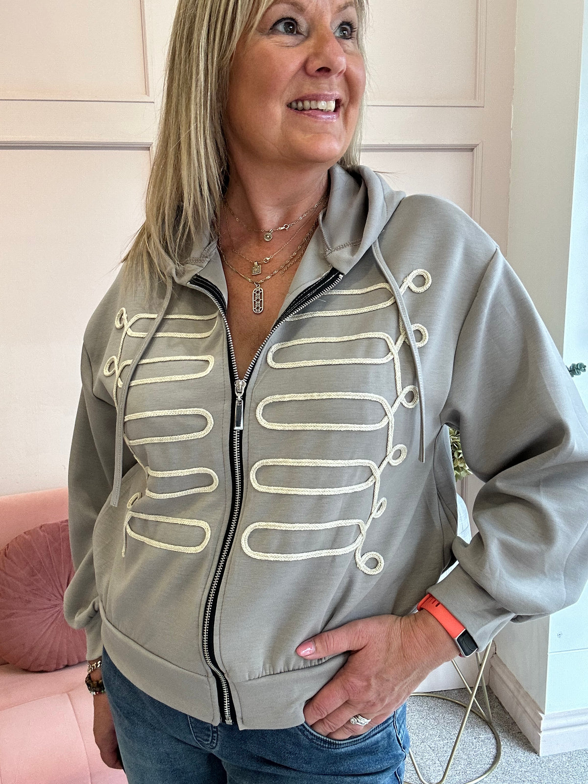 Military Lounge Jacket - Taupe - Wardrobe By Simone