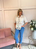 Load image into Gallery viewer, Embroidered Pretty Shirt  - Cream - Wardrobe By Simone
