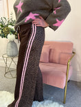 Load image into Gallery viewer, Quirky Side Striped Lounge Pant - Brown/Pink
