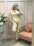 Load image into Gallery viewer, Black Trim Jumper & Pant Set - Buttermilk Cream
