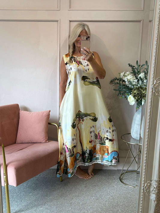 Santorini Maxi Dress- Yellows - Wardrobe By Simone