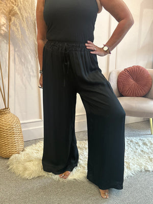 Satin trouser - Black