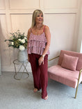 Load image into Gallery viewer, Ra-Ra Gingham Cami Top - Wine/White

