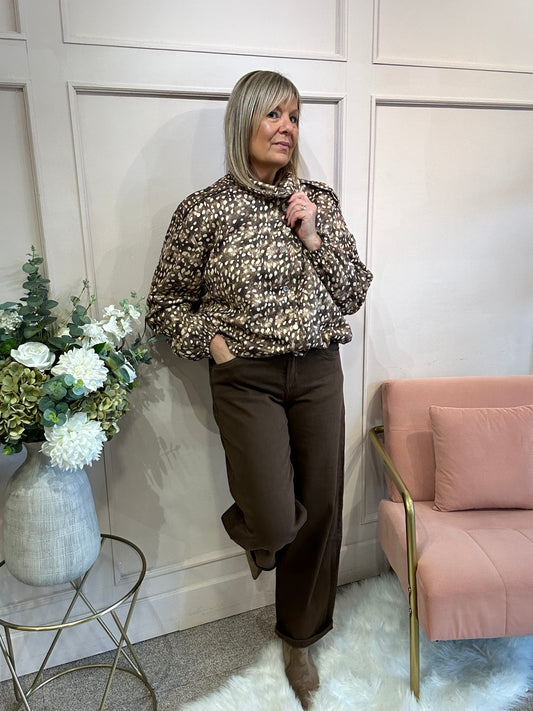 Bambi Gold Stud Jacket - Beige/Cream - Wardrobe By Simone