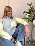 Load image into Gallery viewer, Turtle Neck Jumper -Grey/Lemon

