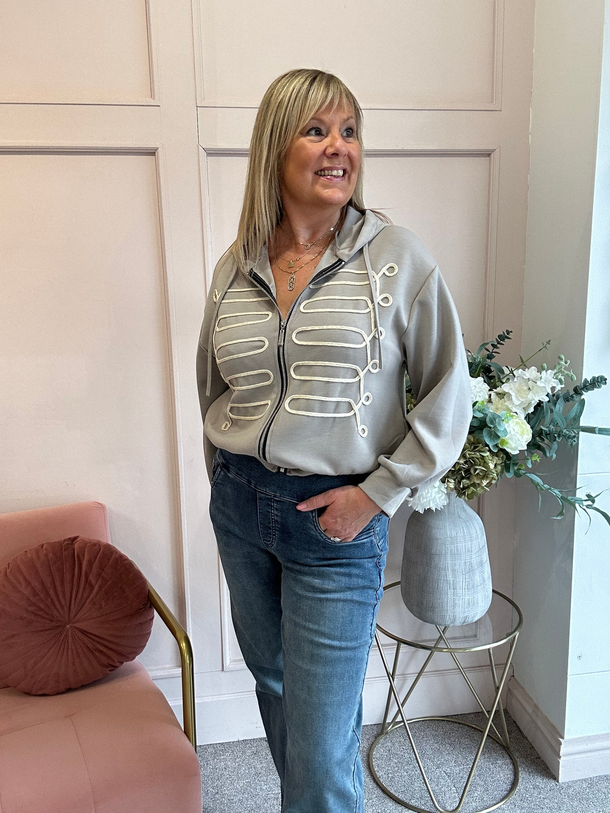 Military Lounge Jacket - Taupe - Wardrobe By Simone