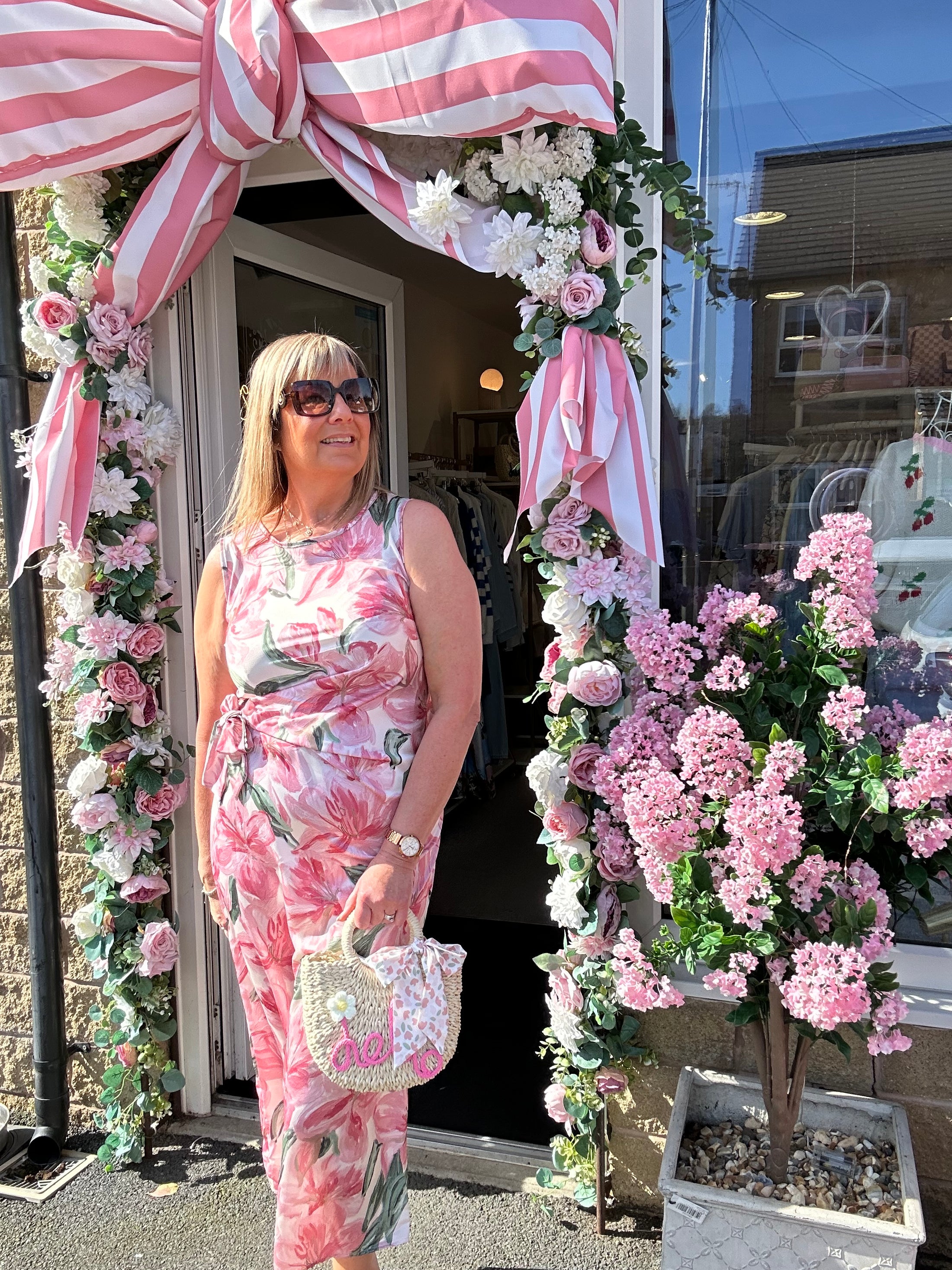 Ruched Side Sleeveless Dress- Pink - Wardrobe By Simone