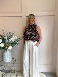 Load image into Gallery viewer, Spotty & Ruffle Top - Brown/White - Wardrobe By Simone
