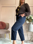 Load image into Gallery viewer, Belted Canvas Pant - Navy Blue

