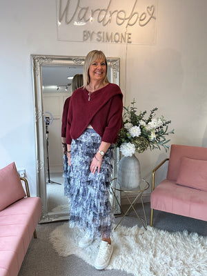 Crossover Layered Jumper - Burgundy