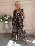 Load image into Gallery viewer, Polka Dot With Gold Shimmer - Brown/White - Wardrobe By Simone
