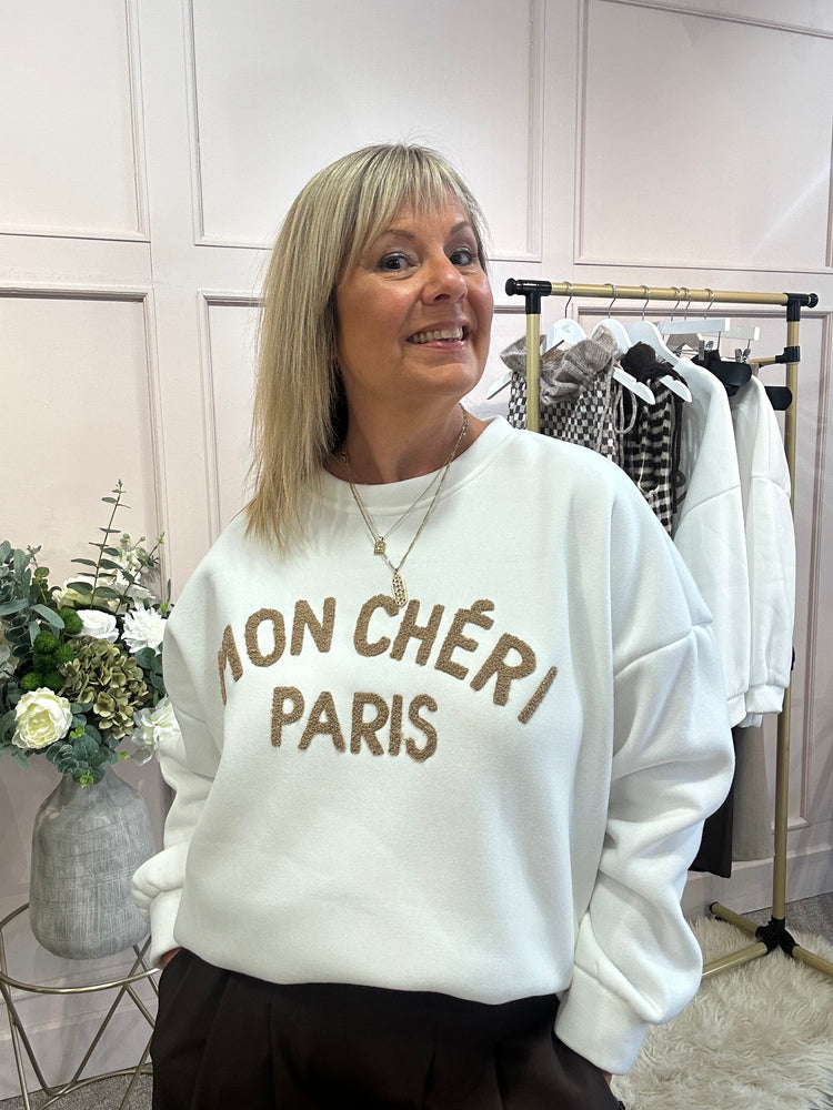 Mon Cheri Paris Sweatshirt  - White