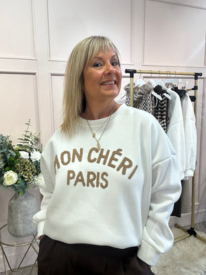 Mon Cheri Paris Sweatshirt  - White