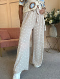 Load image into Gallery viewer, Polka Dot Tie Belt Pant - Beige/White - Wardrobe By Simone
