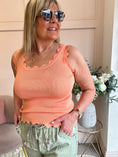 Load image into Gallery viewer, Scalloped Edged Vest Top - Coral - Wardrobe By Simone
