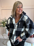 Load image into Gallery viewer, Check Hoody Zip Fleece - Black/White
