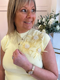 Load image into Gallery viewer, Flower Pearl Detailed Top  - Yellow - Wardrobe By Simone
