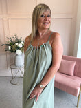 Load image into Gallery viewer, Beaded Strapy Sundress Dress - Sage Green
