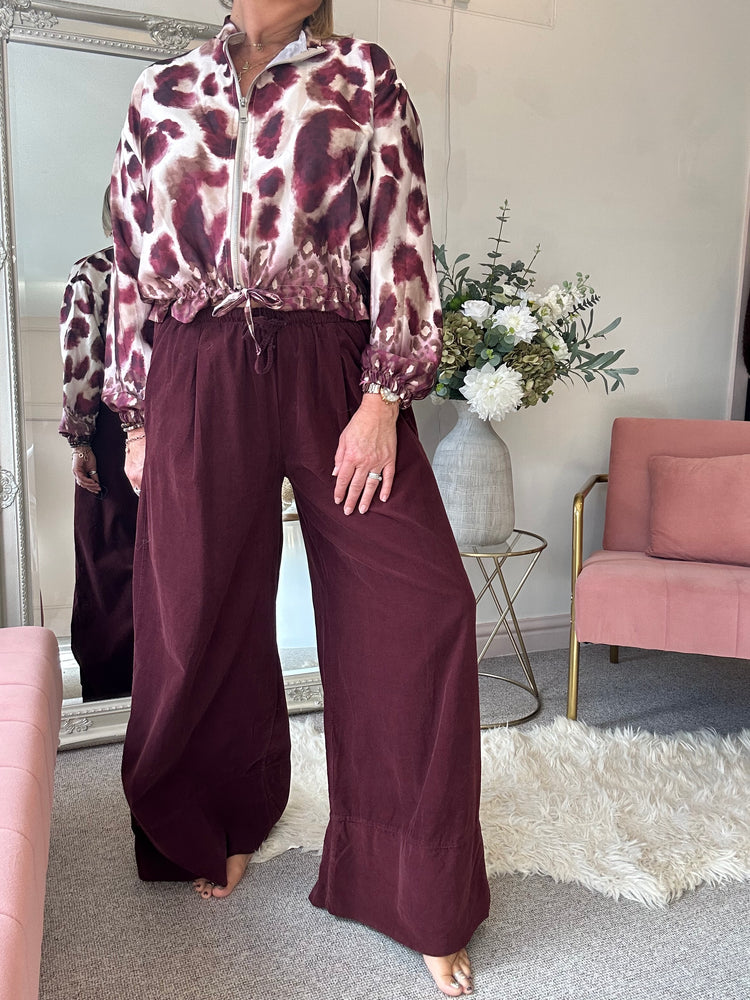 Wide Corduroy Pant - Burgundy