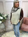 Load image into Gallery viewer, Sleeveless Over Knit - Beige - Wardrobe By Simone
