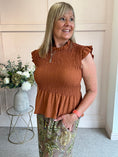 Load image into Gallery viewer, Cute Peplum Top  - Rust
