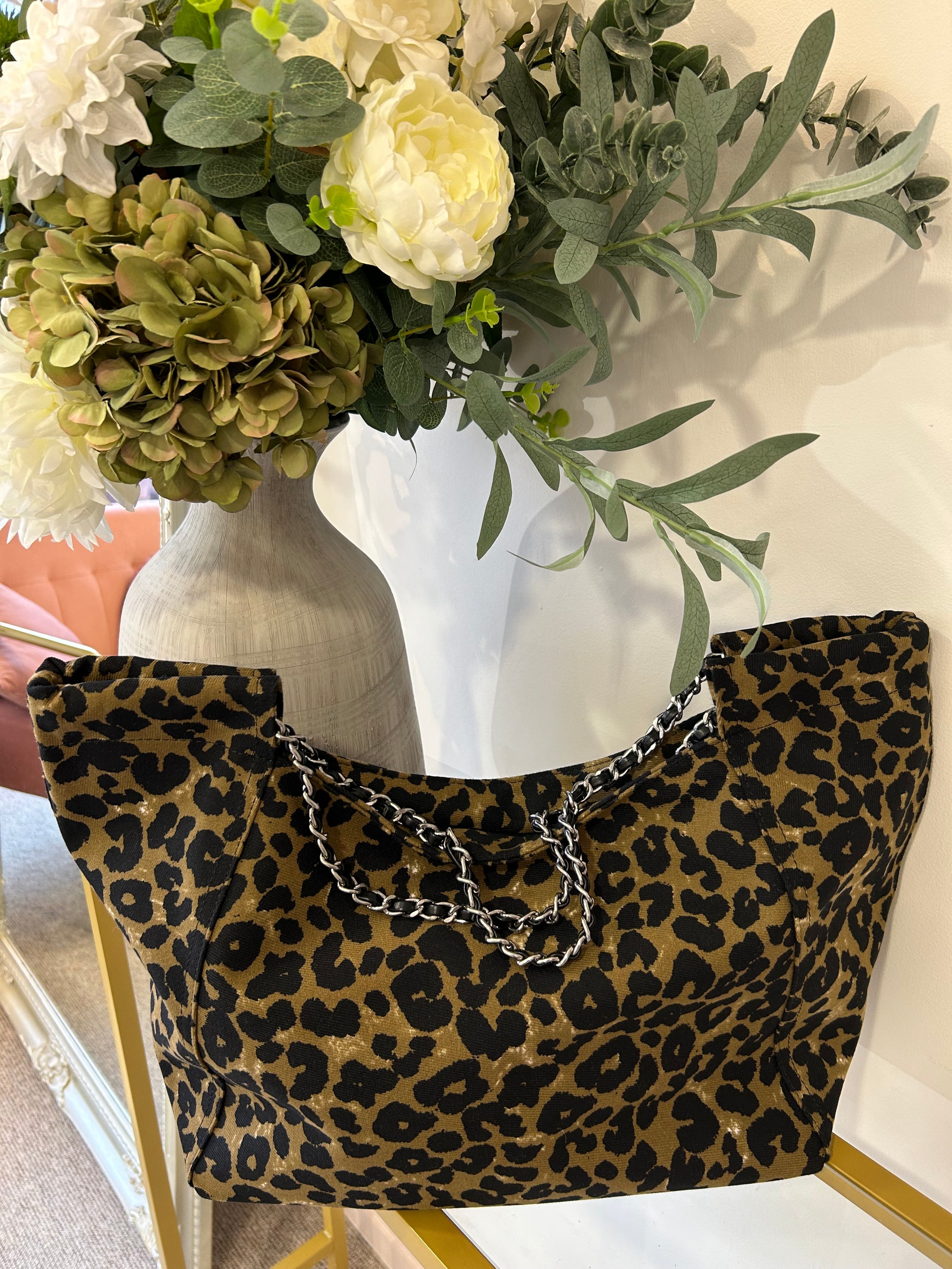 Shopper Leopard Bag -  Brown/Black