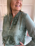 Load image into Gallery viewer, Embossed Floral Zip Jacket - Sage Green
