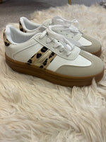 Leopard Detail & Chunky Sole Trainer - White - Wardrobe By Simone