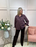 Load image into Gallery viewer, Embellished Shirt - Plum - Wardrobe By Simone
