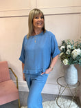 Load image into Gallery viewer, Top & Harem Pant Set - Soft Slate Blue - Wardrobe By Simone
