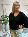 Load image into Gallery viewer, V Neck Knit Jumper - Black
