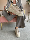 Load image into Gallery viewer, Gold Logo Embellished Trainer - Beige - Wardrobe By Simone
