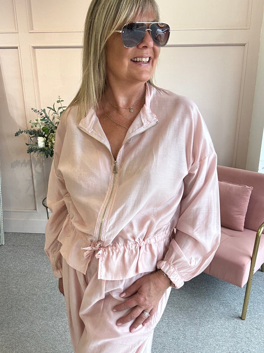 Lightweight Zip Jacket - Dusky Pink