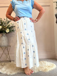 Load image into Gallery viewer, Daisy Gypsy Skirt - White/Blue One Size
