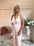 Load image into Gallery viewer, Halter Neck Soft Shimmer Jumpsuit - Soft Pink - Wardrobe By Simone

