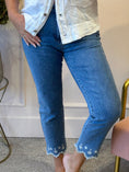 Load image into Gallery viewer, Embroidered Edge Jean - Denim Blue
