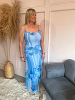 Orchid Bloom Maxi Sundress - Blue