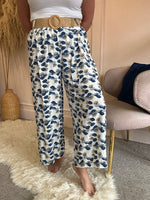 Dandelion Clocks Print Wide Pant - Blue/White