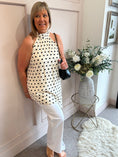 Load image into Gallery viewer, Polka Dot Halter Neck Top - Cream/Black - Wardrobe By Simone

