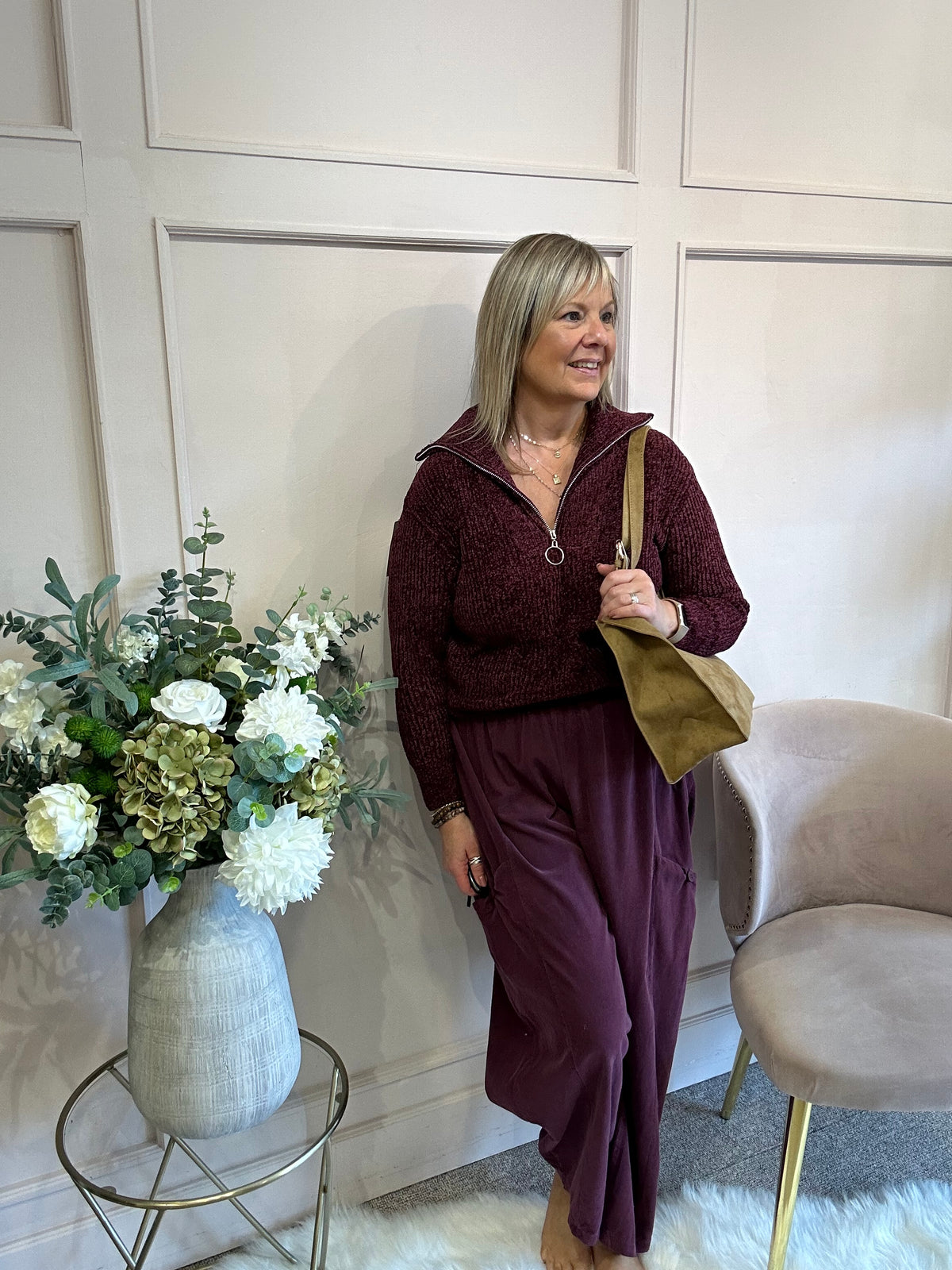 Zip Soft Jumper - Burgundy