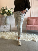 Autumnal Blossom Magic Pant - Cream/Beige - Wardrobe By Simone