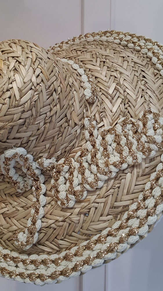 Beautiful J'adore Straw Sun Hat - Straw/Gold - Wardrobe By Simone