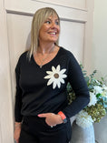 Load image into Gallery viewer, Daisy V Neck Top - Black

