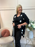 Load image into Gallery viewer, Oversized Spot Cardi Jacket - Black/Cream
