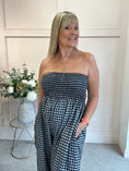 Load image into Gallery viewer, Elasticated Bodice Gingham Jumpsuit - Black/White One Size
