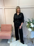 Load image into Gallery viewer, Tunic Shirt Jacket &Trouser Set - Black
