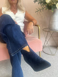 Load image into Gallery viewer, Kitten Heel Boot - Navy Blue
