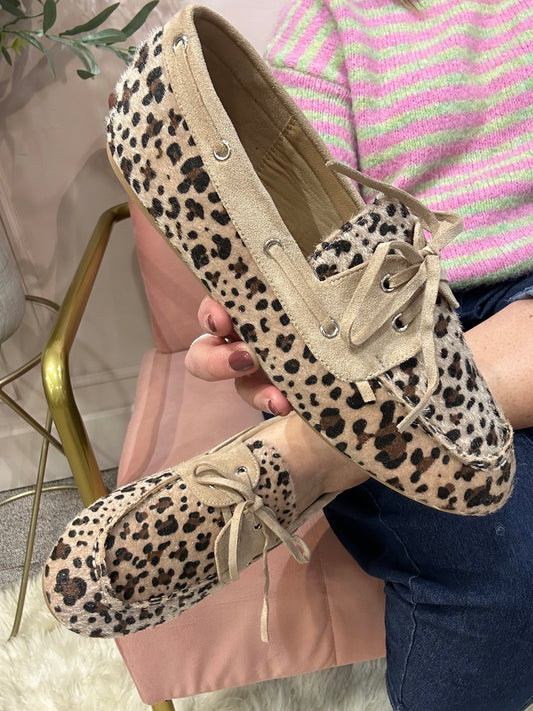 Moccasin Lace Bow Shoe - Leopard - Wardrobe By Simone
