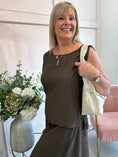 Load image into Gallery viewer, Side Tie Sleeveless Top - Brown
