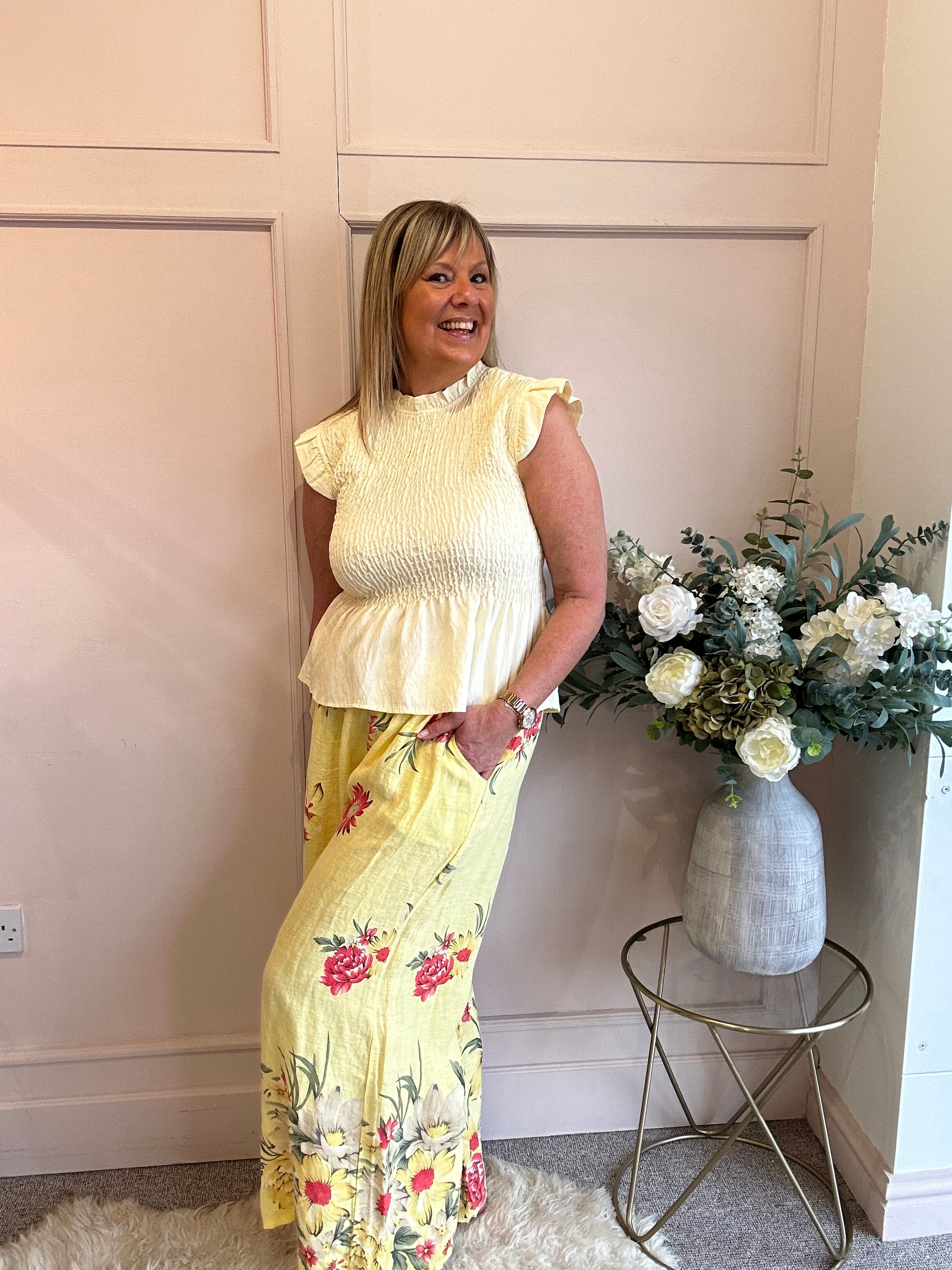 Cute Peplum Top  - Lemon - Wardrobe By Simone